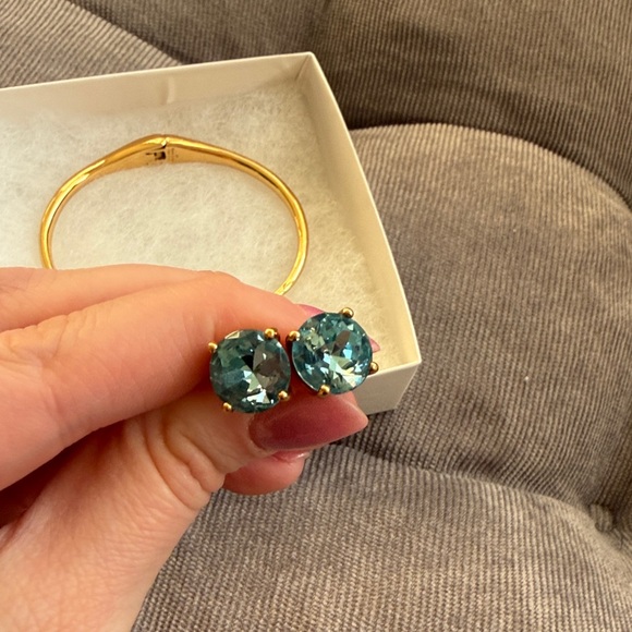 Kate Spade Aquamarine Lady Marmalade Bracelet and Stud Earrings - Picture 5 of 5